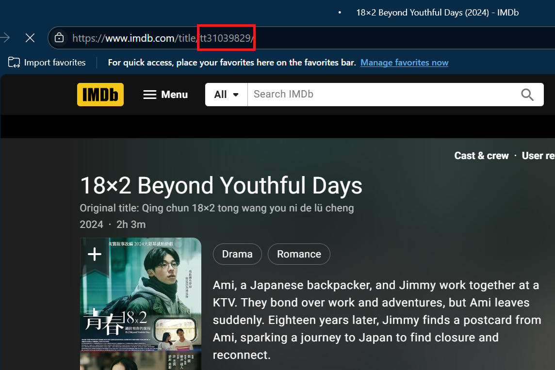 18×2 Beyond Youthful Days' IMDB page